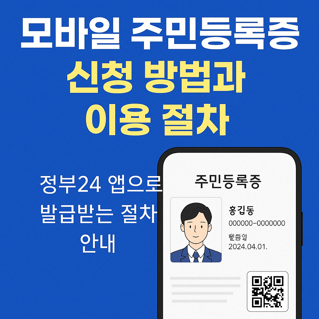 모바일 주민등록증 신청 절차와 발급방법 한눈에 정리