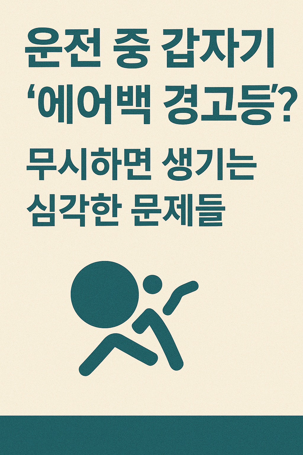 운전 중 갑자기 '에어백 경고등'? 무시하면 생기는 심각한 문제들