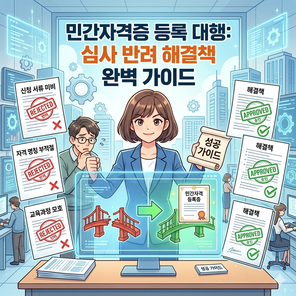민간자격증 등록 대행: 한국직업능력연구원 심사 반려 사례와 해결책 완벽 가이드