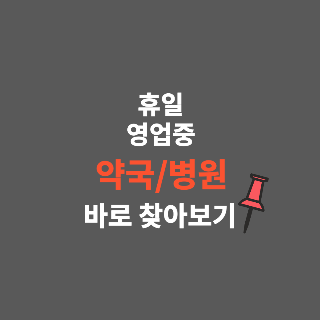 휴일 영업중 약국,병원 찾는 방법