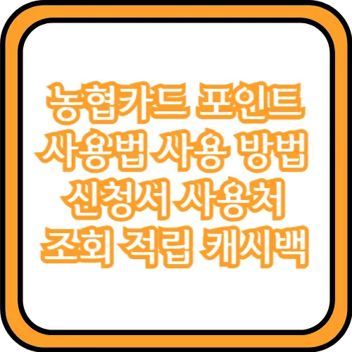 농협카드 포인트 사용법
