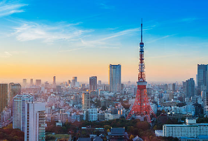 도쿄를 비추는 노을 모습