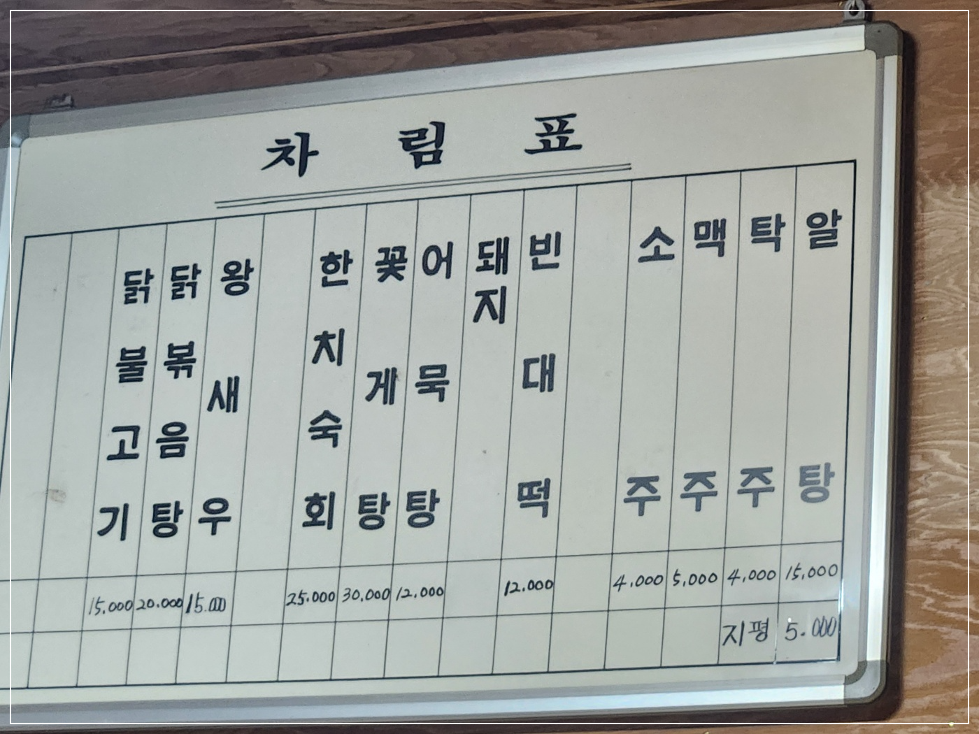못골실비메뉴