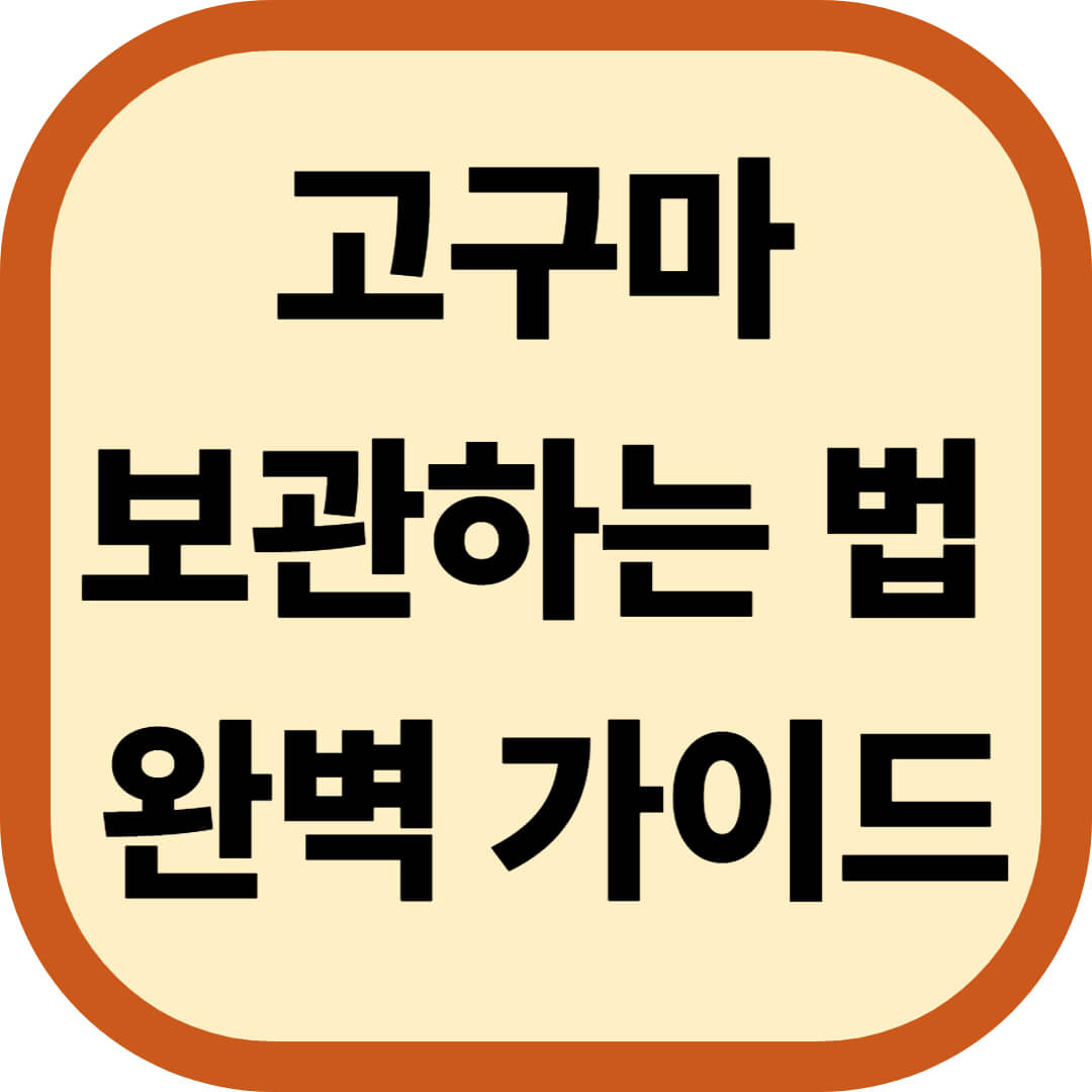 고구마 보관하는 법 완벽 가이드