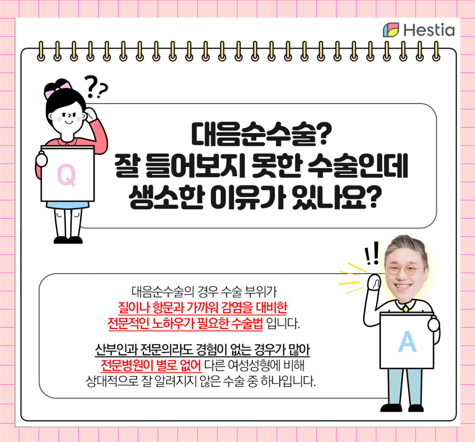 대음순수술? 잘 들어보지 못한 수술인데 생소한 이유가 있나요?