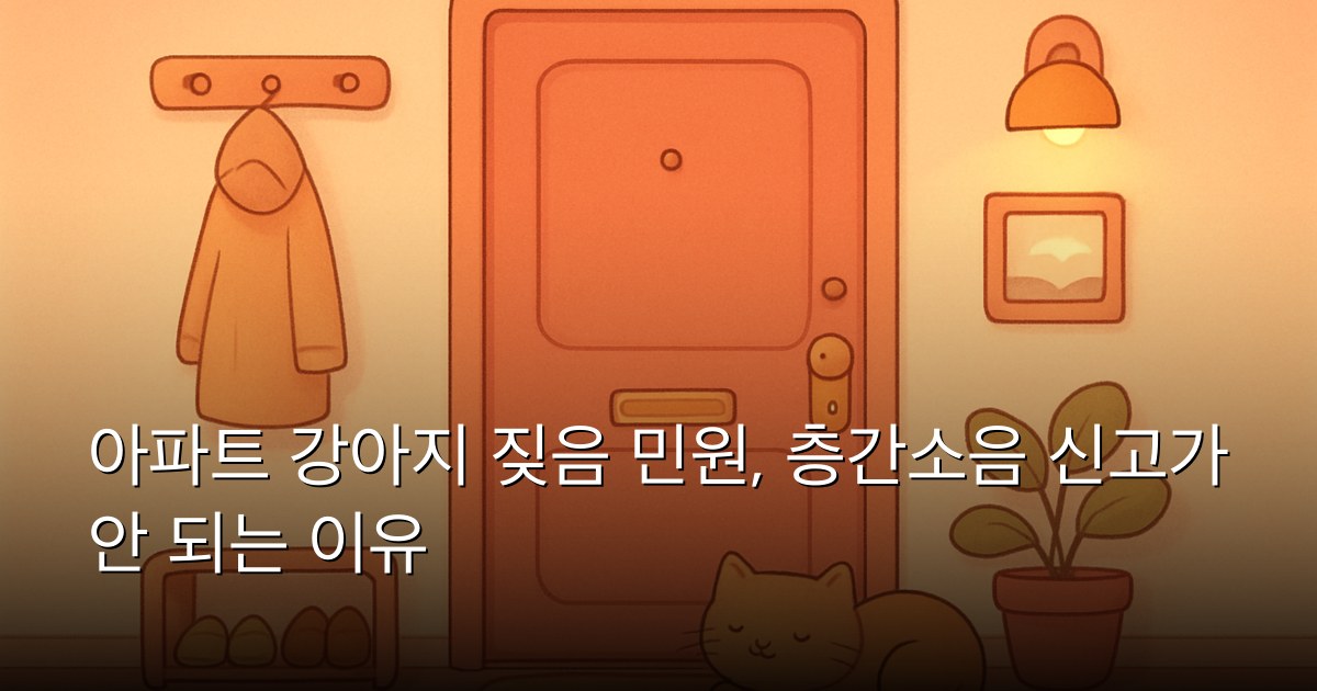 아파트 강아지 짖음 민원, 층간소음 신고가 안 되는 이유