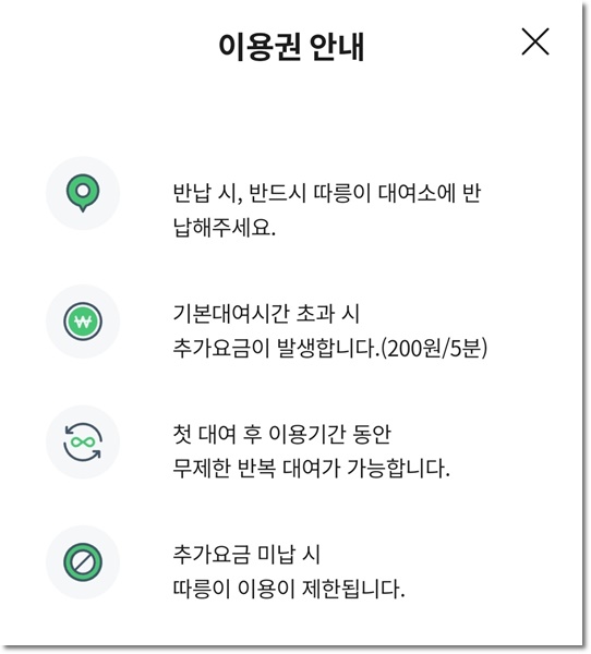따릉이 이용법 요금 안내 대여방법, 반납방법