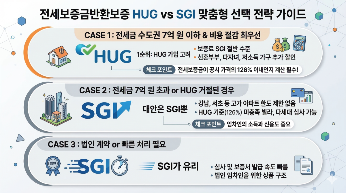 Strategic decision flow for choosing between HUG and SGI