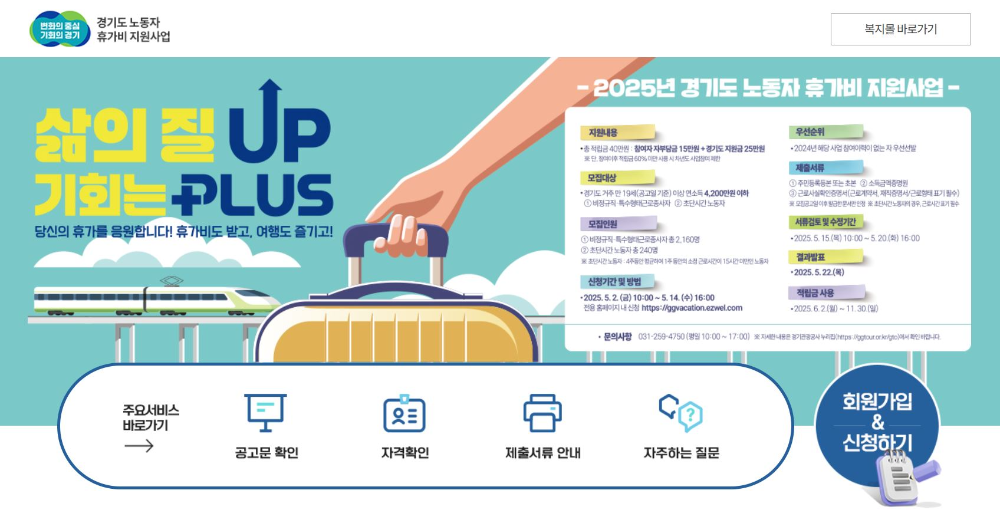 2025 경기도 노동자 휴가비 지원 사업 총정리