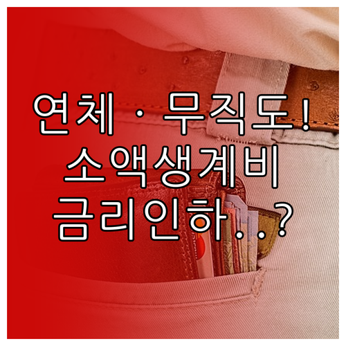 연체자 무직자 가능한 소액 생계비대출..