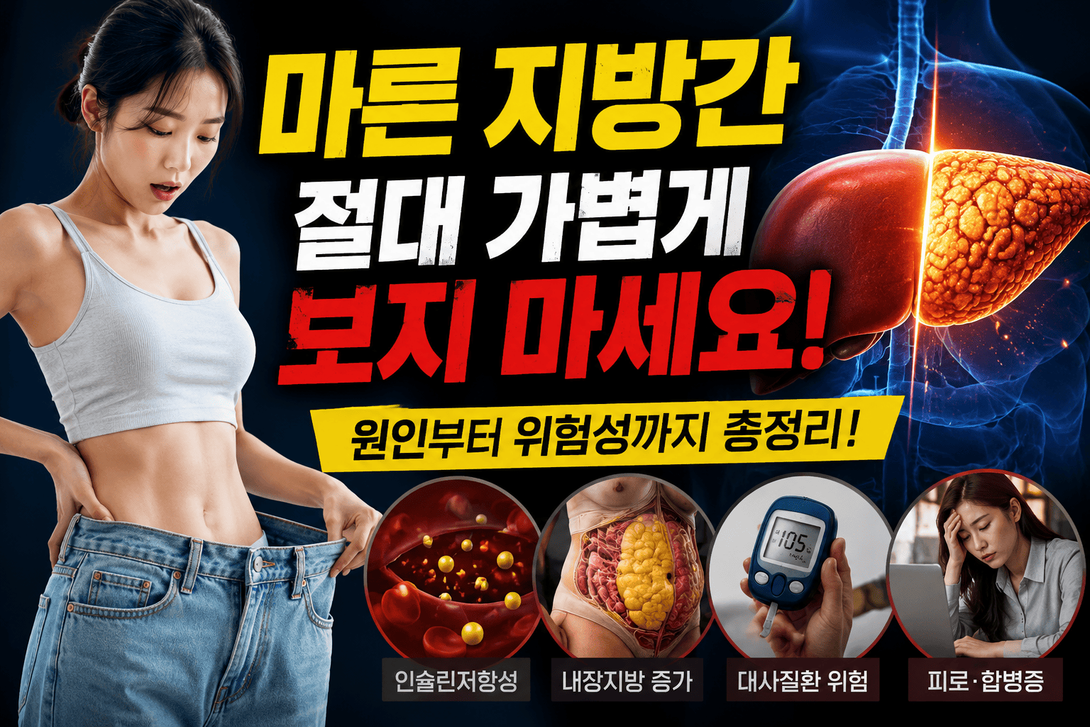 마른 지방간 원인분석 (인슐린저항성, 내장지방, 대사질환)