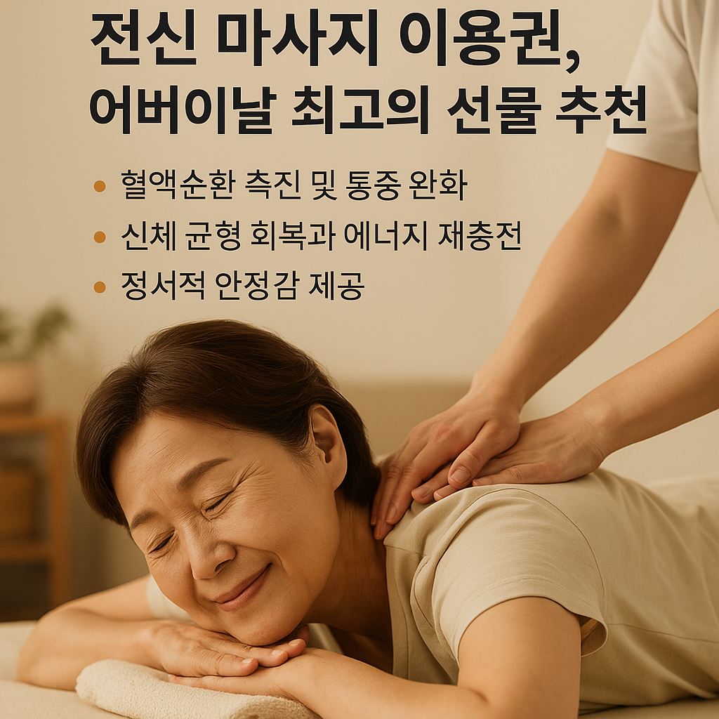 어버이날 최고선물 전신마사지 이용권