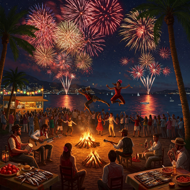 스페인 바르셀로나의 &lsquo;산 후안 축제(Festa de Sant Joan)&rsquo;,