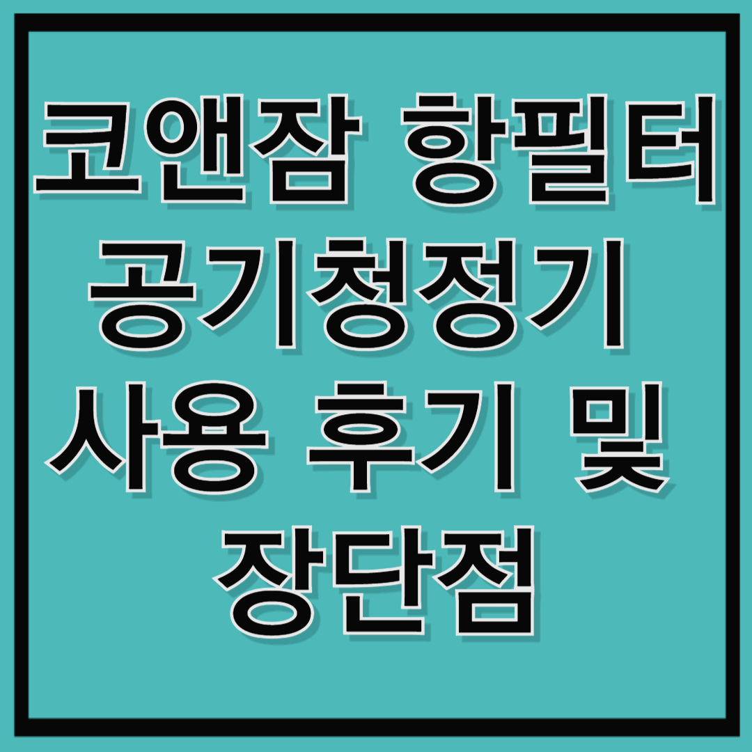 코앤잠 항필터 공기청정기 사용 후기 및 장단점