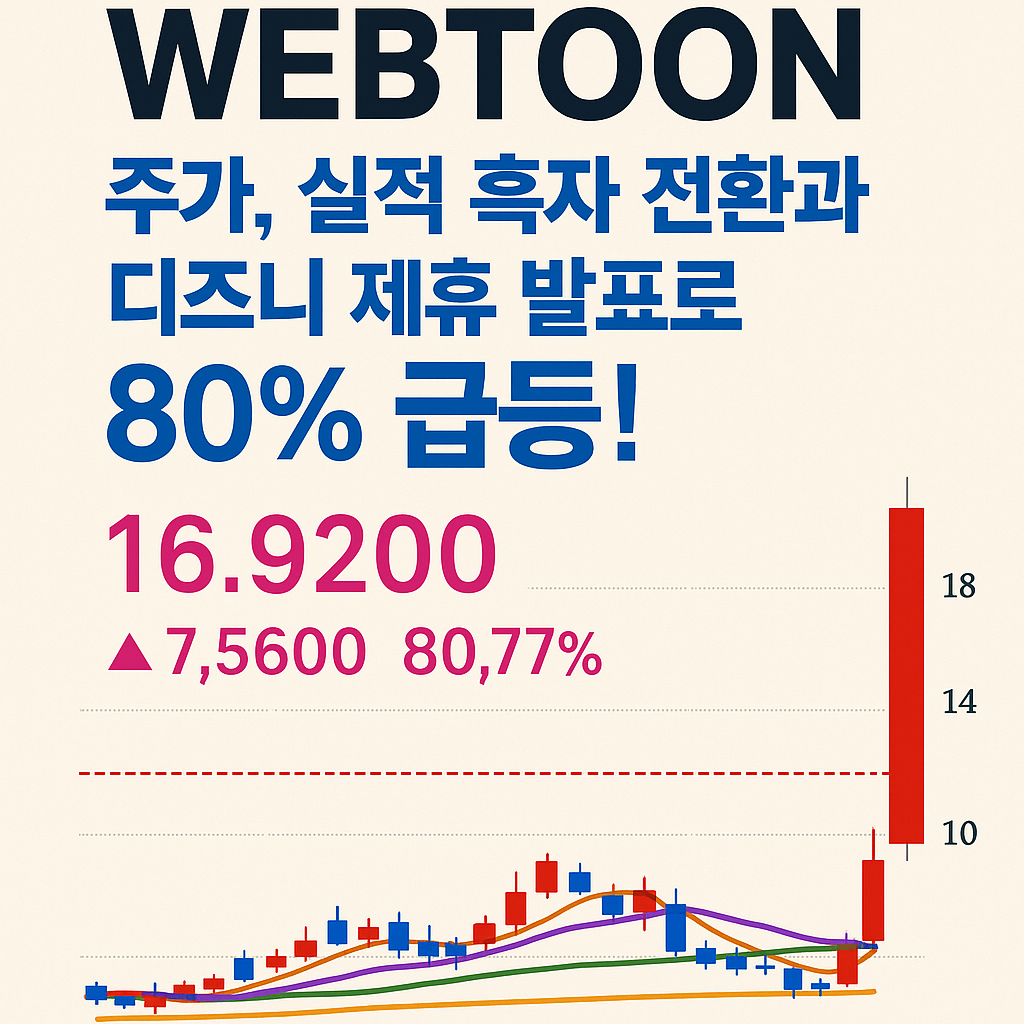 웹툰(WBTN) 주가 80% 폭등! 디즈니 제휴와 어닝서프라이즈 원인 분석