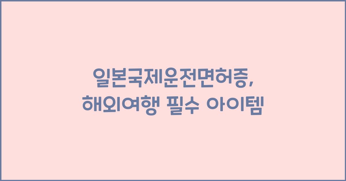 일본국제운전면허증