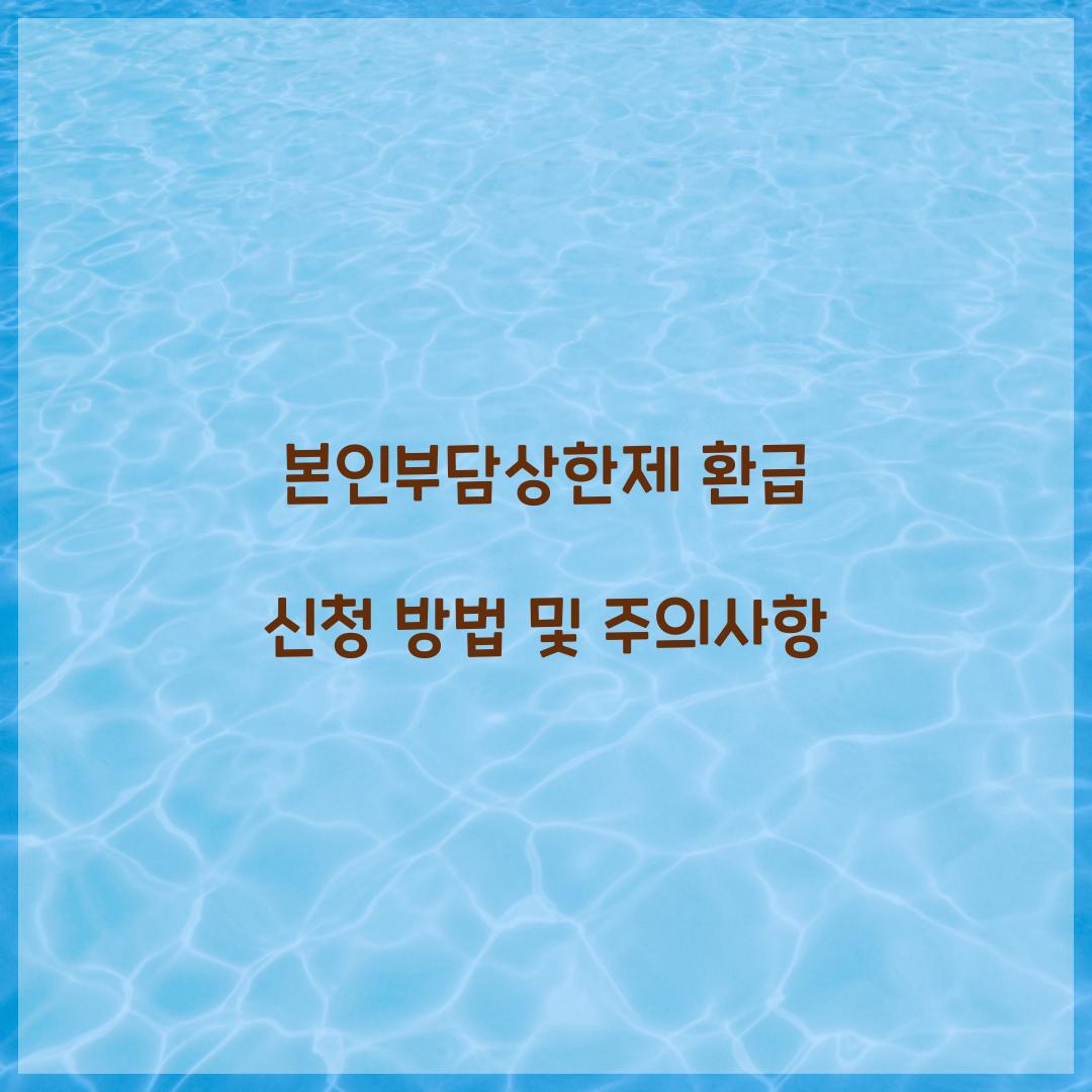 본인부담상한제 환급 신청