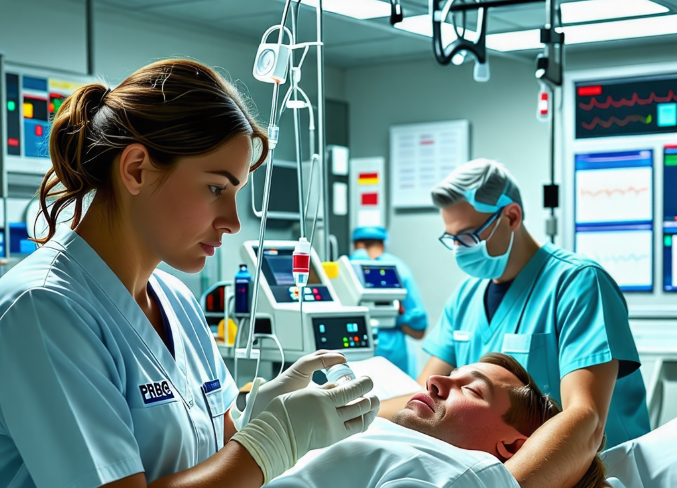 5% Dextrose Infused Concurrently with PRBC &rarr; Blood Clotting Occurs &rarr; Emergency Intervention