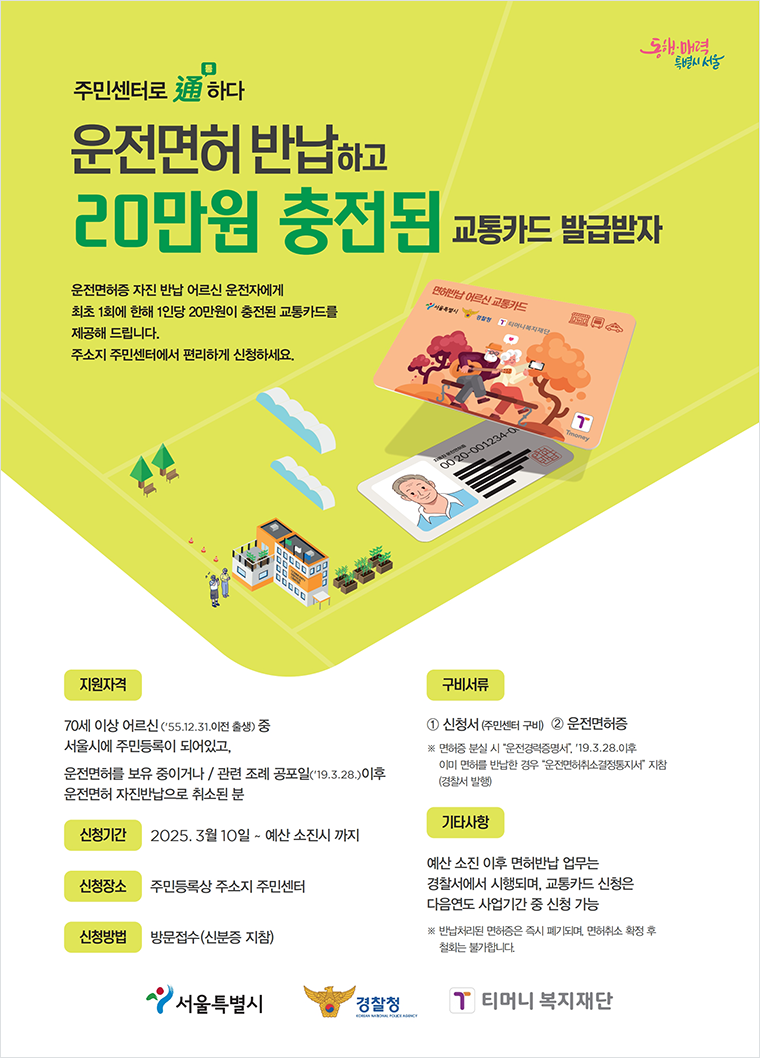 2025 고령운전자 운전면허 자진반납 포스터 서울시 제공