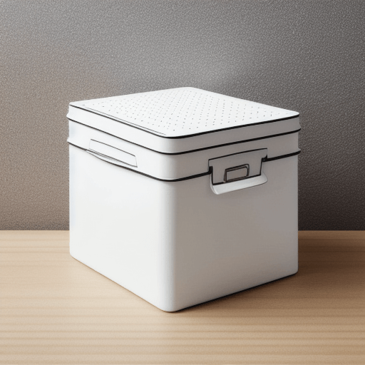 뚜껑이 있는 흰색 수납함