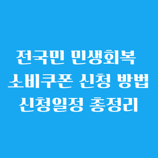 전국민 민생회복 소비쿠폰 신청 방법 신청일정 총정리