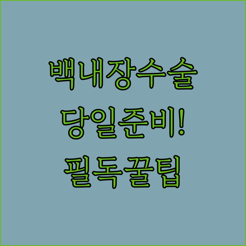 백내장 수술 당일 준비사항 및 자주 ..