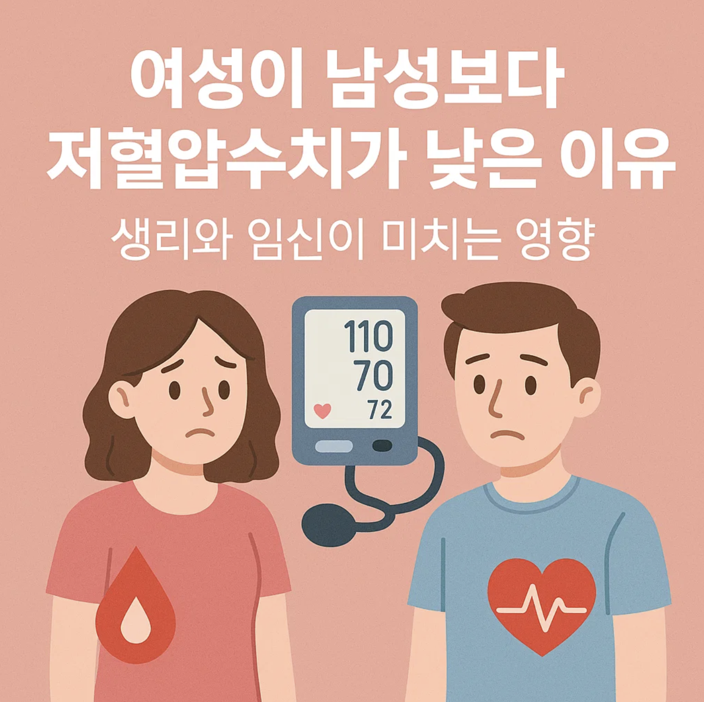 여성이 남성보다 저혈압수치가 낮은 이유, 생리와 임신이 미치는 영향