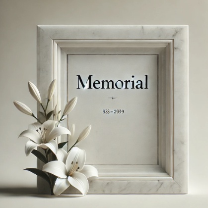 메모리얼액자와 꽃