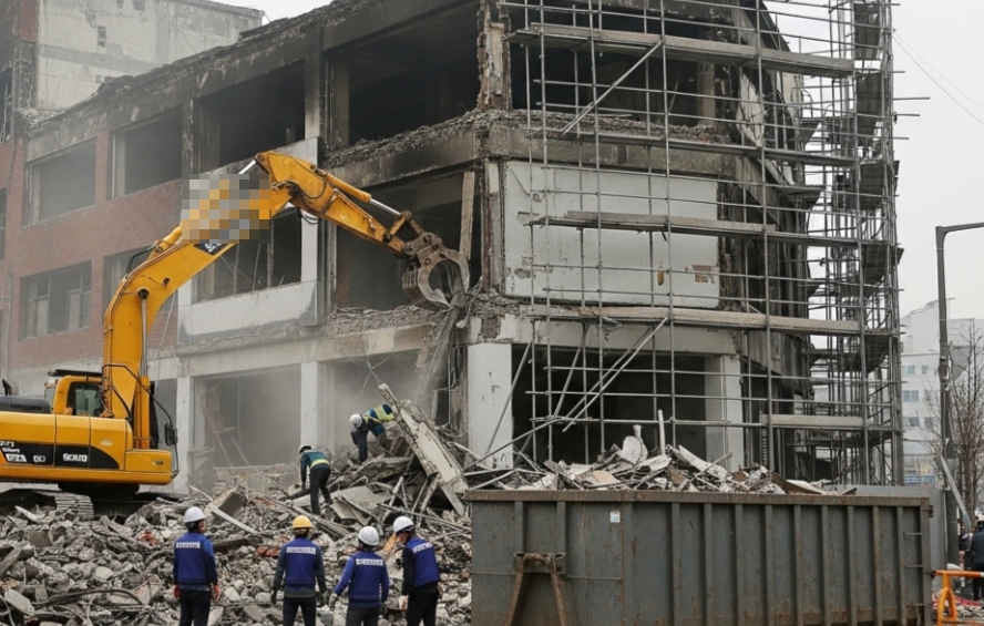 화재 후 상가 철거