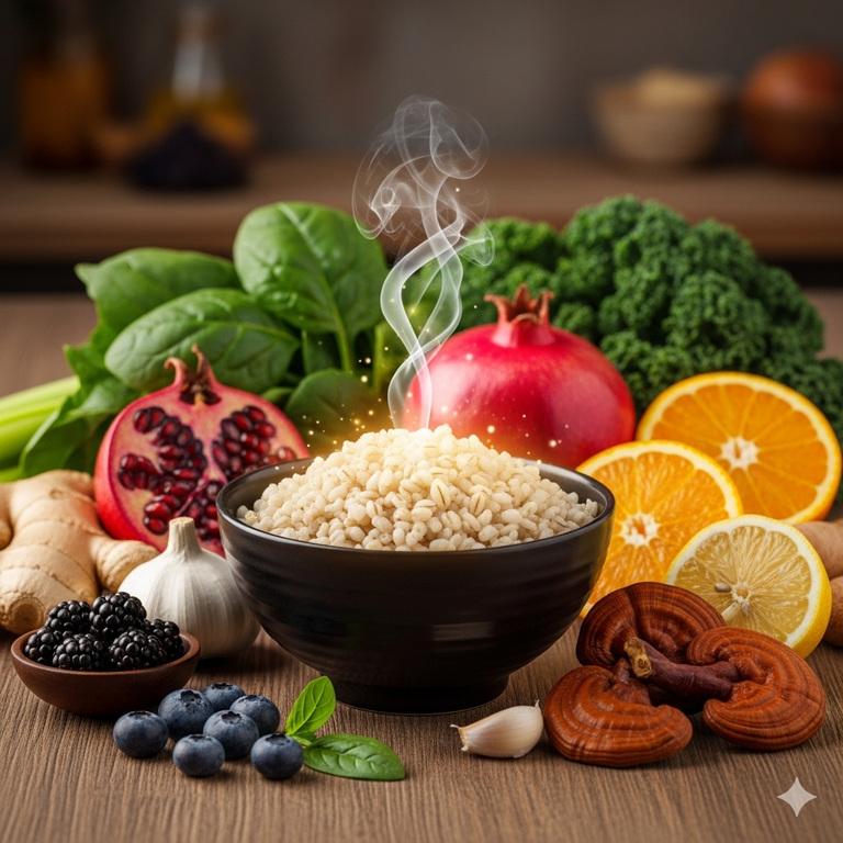 보리밥은 면역력 증진과 노화 방지에 효과적입니다.