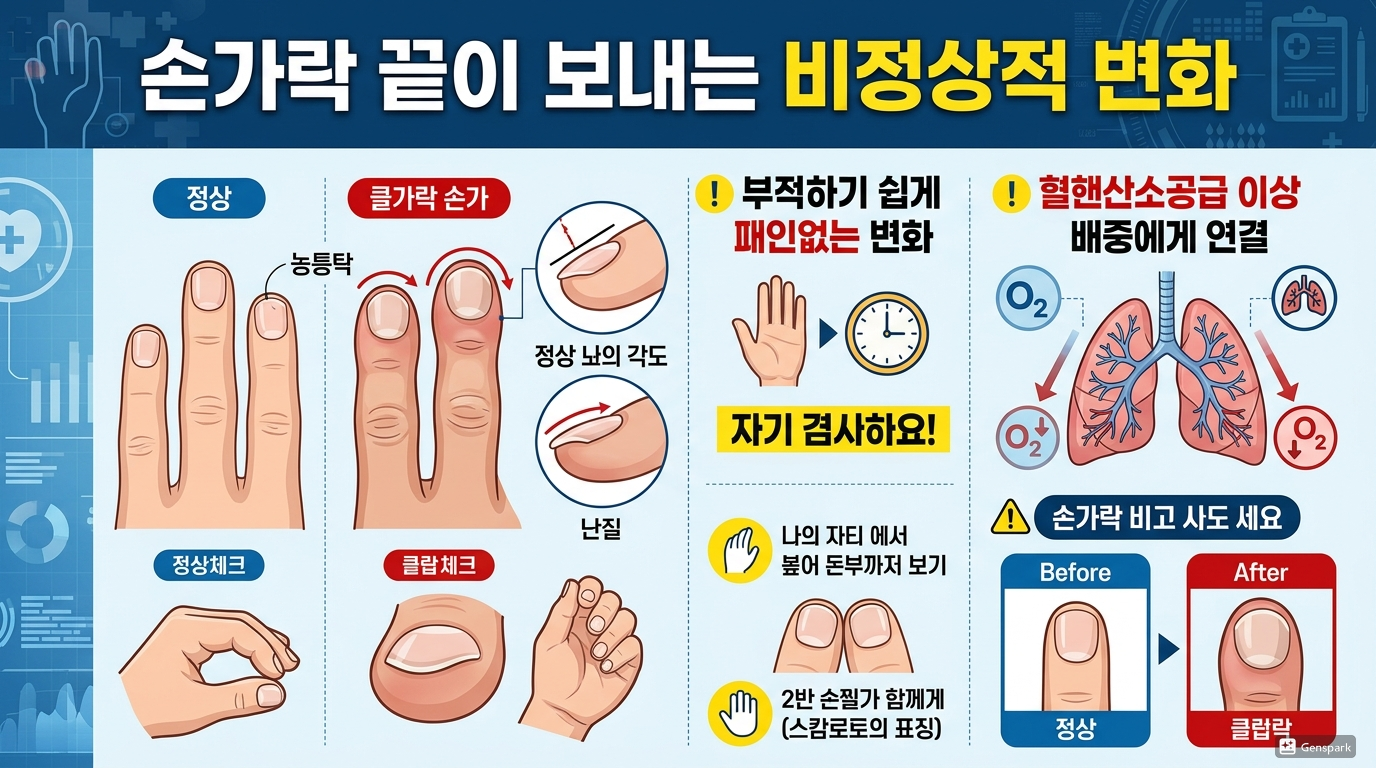 손가락 끝이 보내는 비정상적 변화