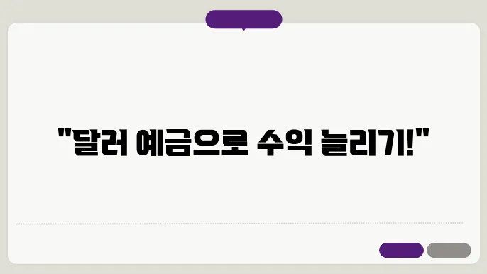 달러 정기예금 제품