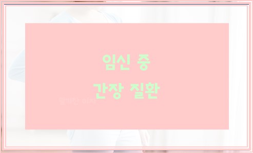 임신 중 간장 질환 치료및 예방