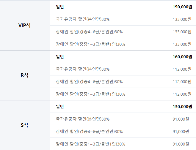 뮤지컬 알라딘 티켓가격
