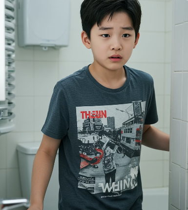 어린이 초록색 변