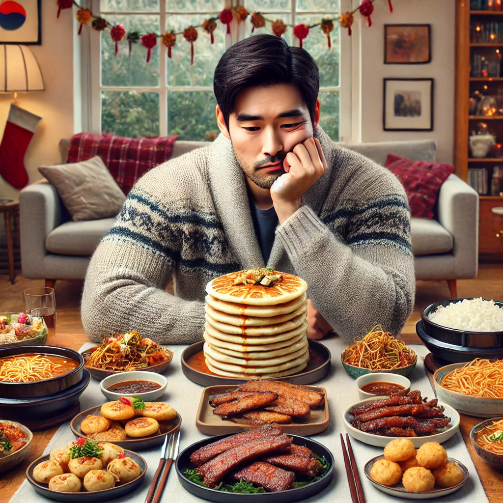 식탁에 앉아 있는 남성의 모습