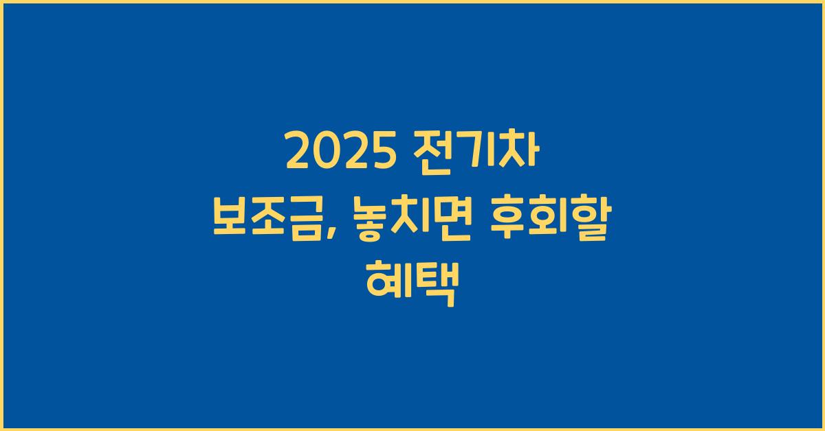 2025 전기차 보조금