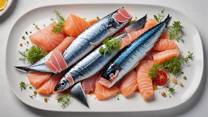 고등어, 연어, 참치 등 생선류