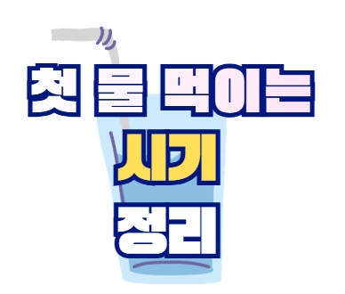 아이 첫 물 먹이는 시기 정리