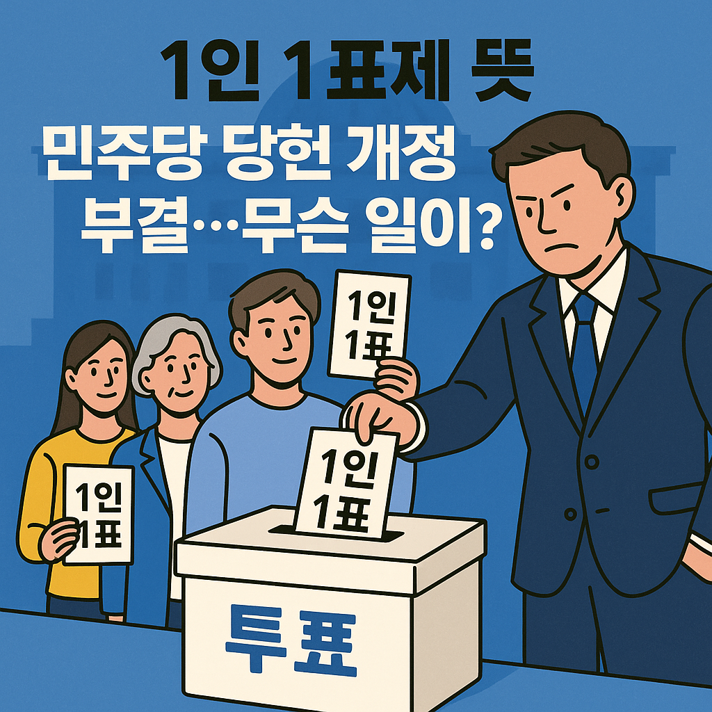 1인 1표제 뜻 부결 정청래 왜 무산됐을까 민주당 당헌 개정 실패 이유 총정리