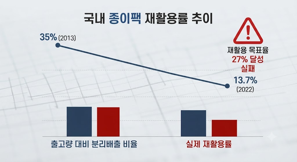 : 본문 1단계의 배경 설명입니다. 왜 지금 이 문제를 다루는지 데이터를 통해 보여줍니다. 2013년 대비 절반 이하로 떨어진 13.7%라는 충격적인 수치를 인포그래픽으로 시각화했습니다.
