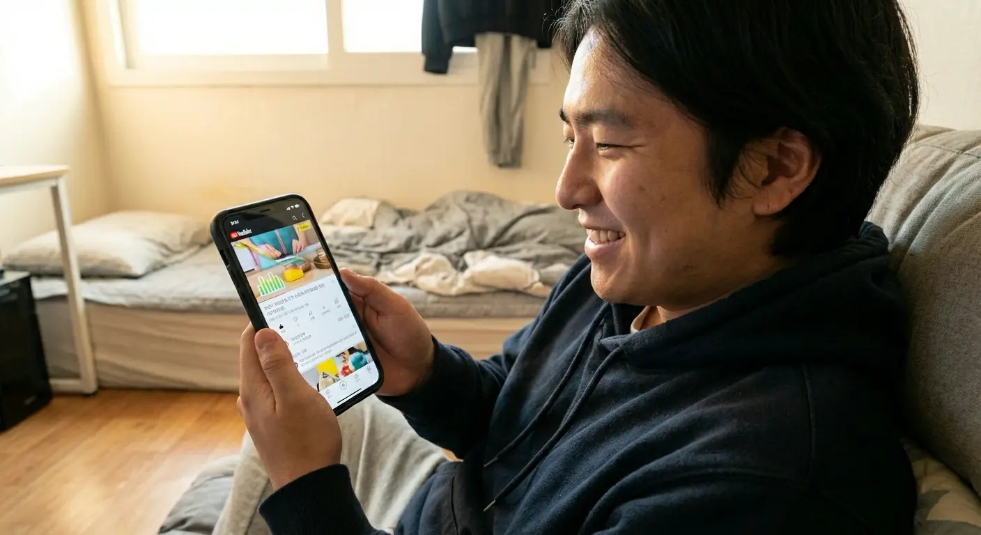 유튜브 사용 중 네트워크 전환하는 화면