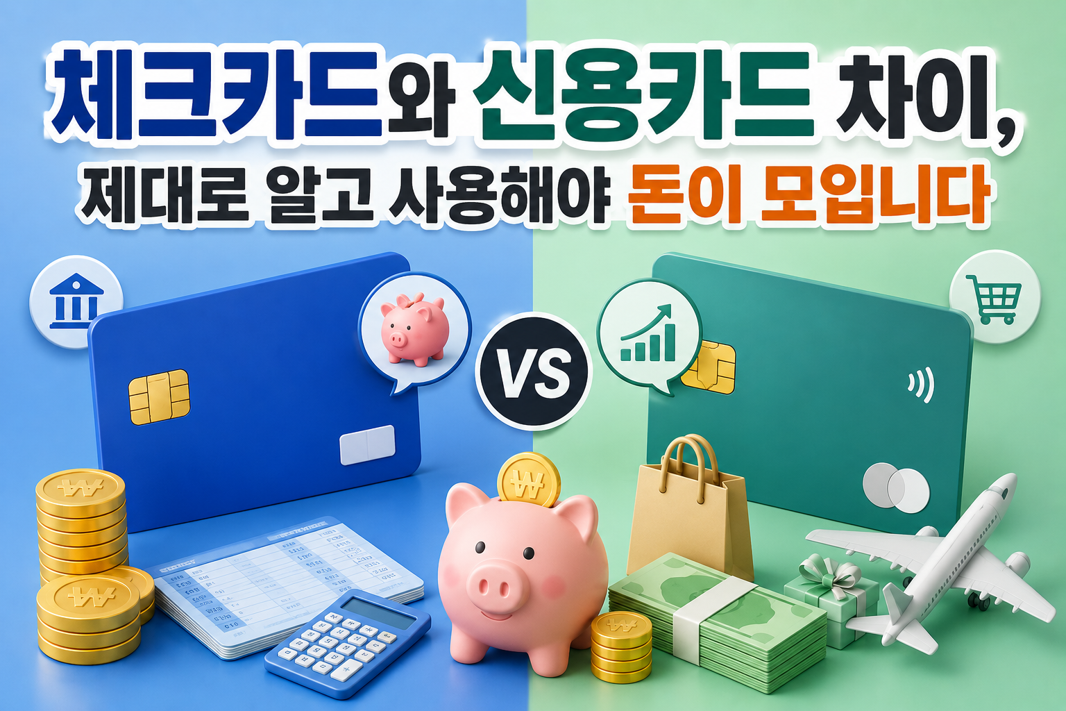 체크카드와 신용카드 차이, 제대로 알고 사용해야 돈이 모입니다 관련 사진