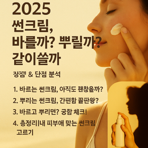 썬크림, 바를까? 뿌릴까? 같이쓸까? 에 대한 궁금증 해결 방안
