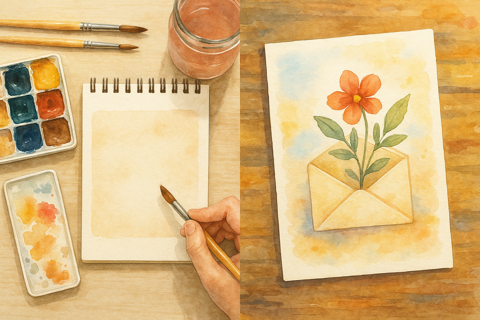 나만의 수채화 엽서 제작법!