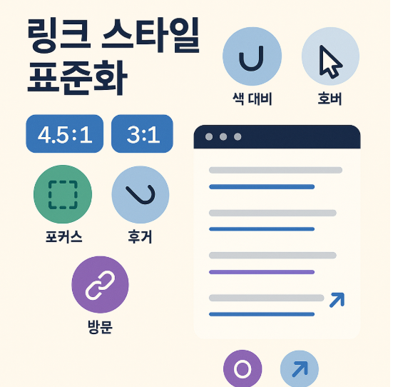 링크 스타일 표준화 ㅣ 색 대비. 밑줄. 호버 인터랙션 실전