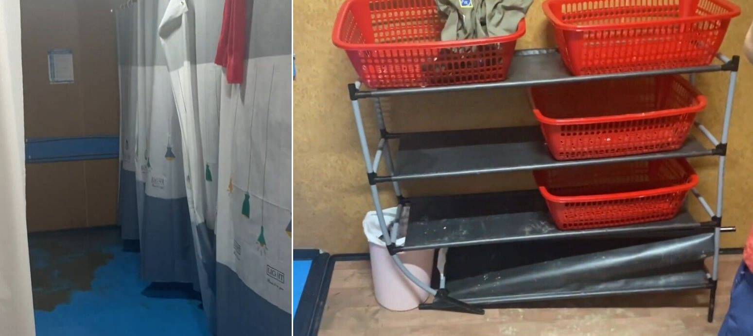 새만금 잼버리 대회장 내 샤워장 모습