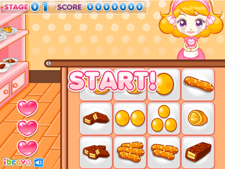 슈의-베이커리-같은그림찾기-플래시게임-시작-화면