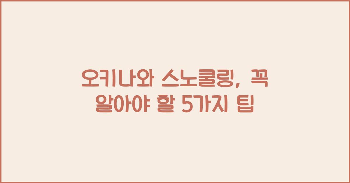 오키나와 스노쿨링