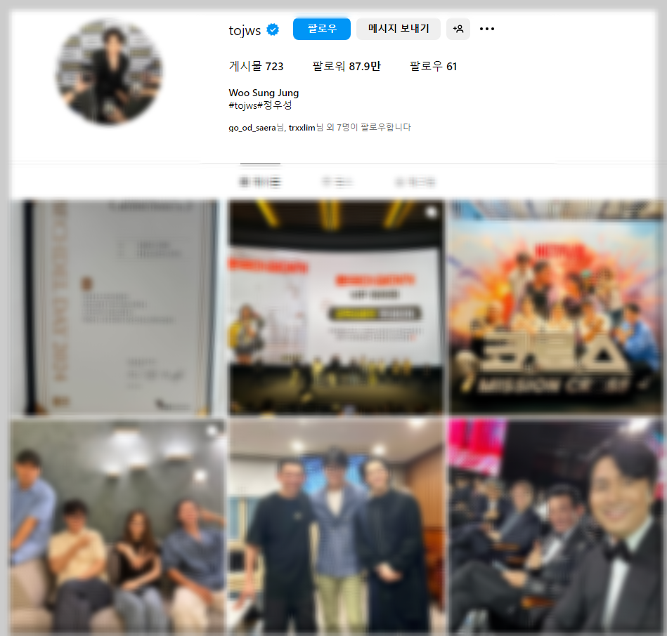 문가비 인스타그램, 정우성 인스타그램 계정